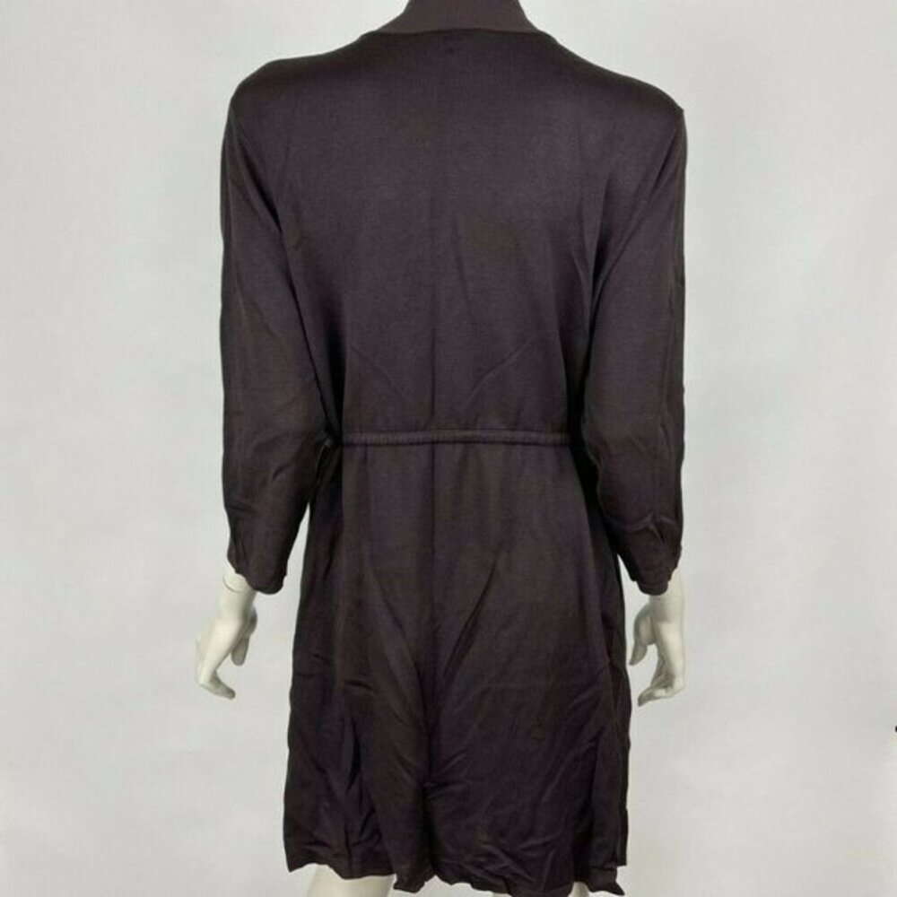 Eileen Fisher Silk Cardigan Tie Front 1/2 Sleeve Lightweight Sweater Women XL